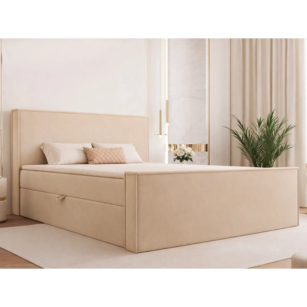 ŁÓŻKO KONTYNENTALNE Z WYBOREM TKANINY POLIO 160X200 - W ARANŻACJI